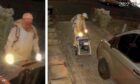 CCTV stills showing the thief making off with the tools from Michael Tomilovs' van in Perth.