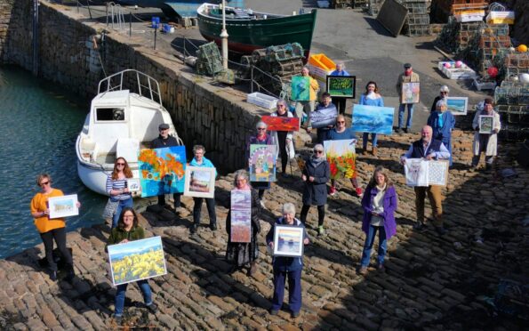 East Neuk artists gather at  Crail Harbour to promote the Open Studios.