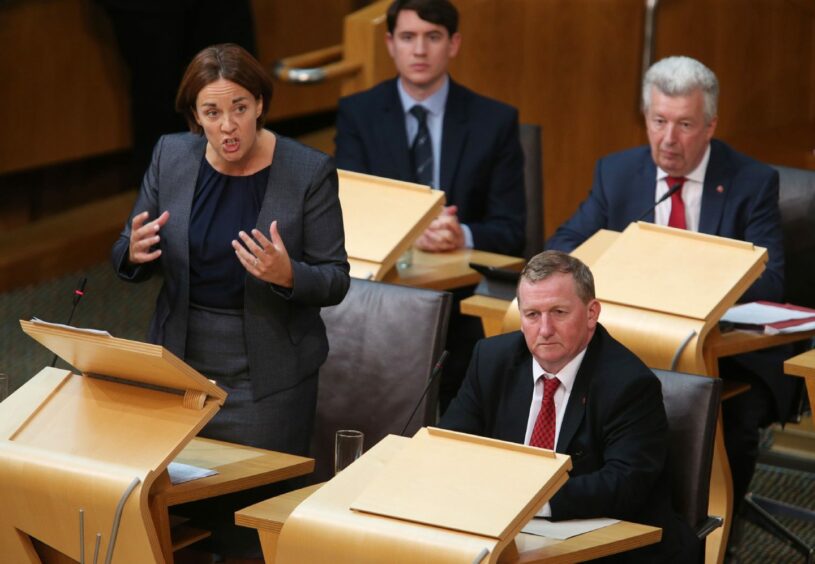 Kezia Dugdale speaking in the Scottish Parliament during her stint as Scottish labour leader.
