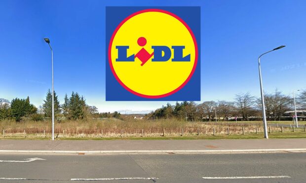 Crieff road site, with Lidl logo on top