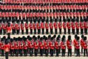 Members of the Household division during the Trooping the Colour ceremony at Horse Guards Parade, central London, as the Queen celebrates her official birthday, on day one of the Platinum Jubilee celebrations. Picture by: Jeff J Mitchell/PA Wire
