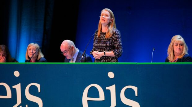 Education Secretary Shirley-Anne Somerville answered teachers' questions at the EIS AGM 2022 in Dundee. Pictures by Steve MacDougall/DCT Media.