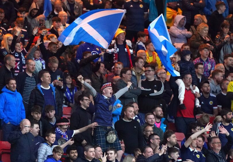 Scotland fans show their support.
