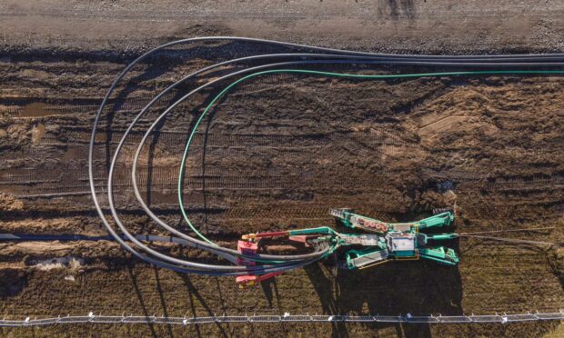 11 miles of cabling between Carnoustie and Tealing for the £3bn Seagreen wind farm has been installed.