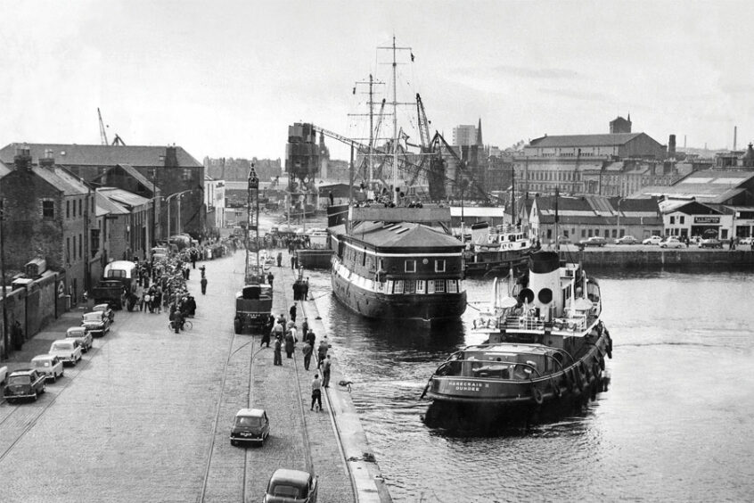 HMS Unicorn at Victoria Dock in 1963