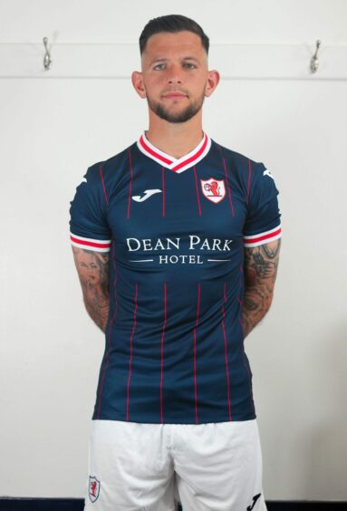 Dylan Easton in the new Raith Rovers home kit.