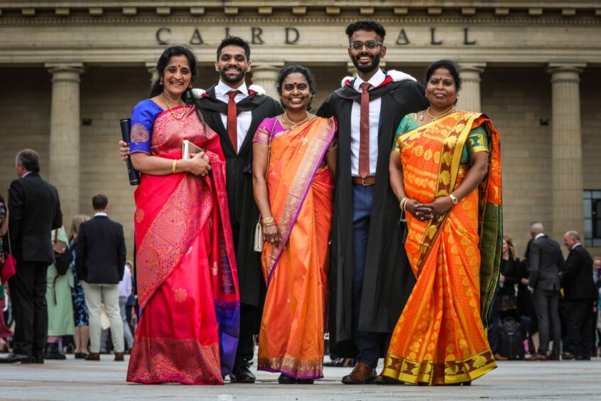 These gents graduated in Medicine from Summer 2020, l to r, Devika Maheswari, Gopikrishnan Nair, 25, Thanaluxemi Jeyakumar, Gowsikan Jeyakumar, 25, and Baskary Somanathan.