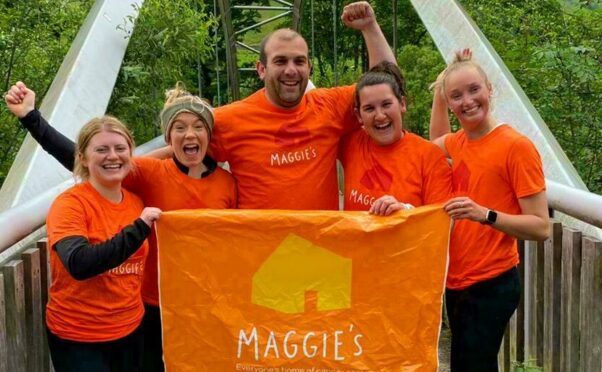 Nicky (second from the right) with friends Charlotte Hebdon, Lucy Harley, Sarah Dawson, and brother Iain.