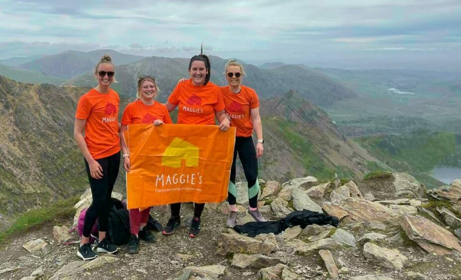 Nicky (middle right), with friends Sarah Dawson, Charlotte Hebdon and Lucy Harley.