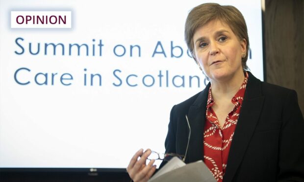First Minister Nicola Sturgeon speaks during a summit on abortion care. Photo: Lesley Martin/PA Wire Date