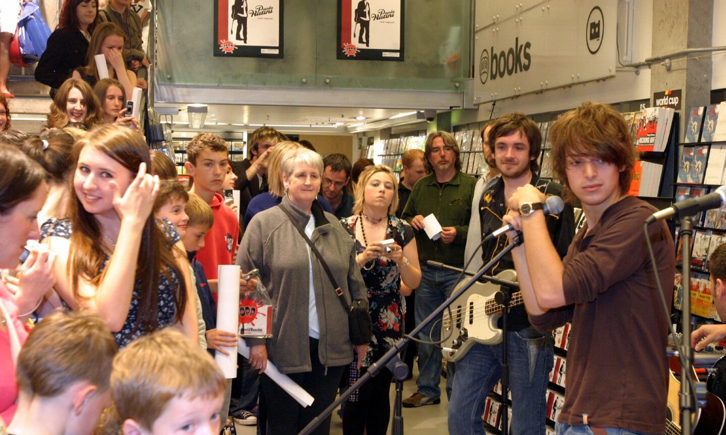 Chart-topping singer-songwriter Paolo Nutini, performs at the Fopp record store, Dundee.