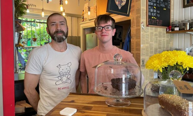 Owner Oleg Erumurati and staff member Matthew Callachan at Bearpig cafe in Arbroath.