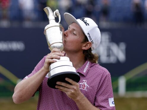 Cameron Smith with the Claret Jug after his thrilling Open win.