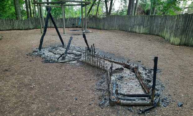 Play equipment at Monikie Country Park was destroyed.