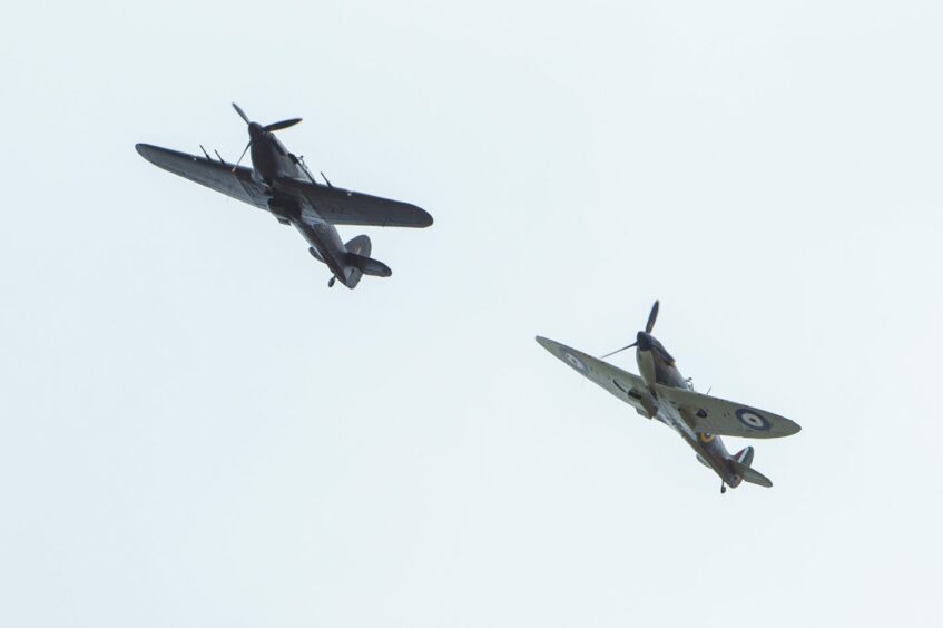 Spitfires over Montrose Airfield