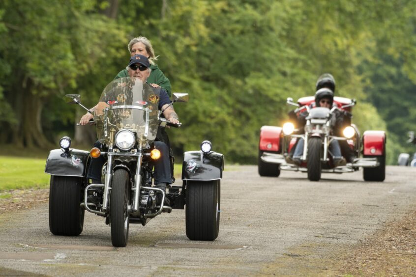 Trikes taking part in the Harley-Davidson event.
