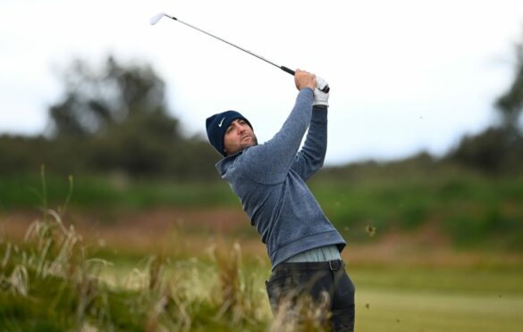 Scottie Scheffler enjoying the 'crazy wind' at The Renaissance on Wednesday.