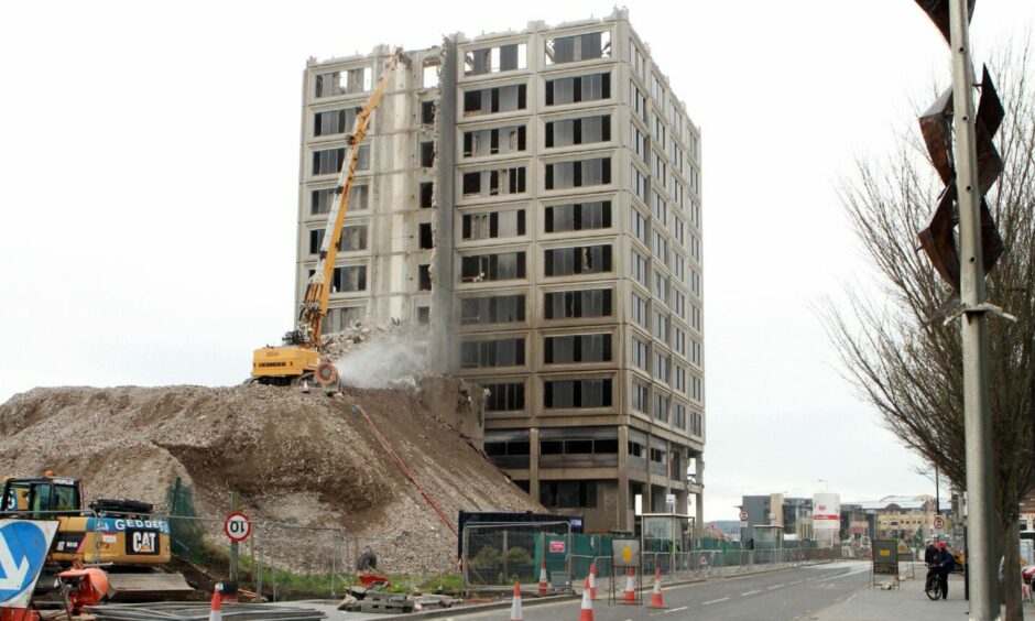 Demolition of Tayside House, Dundee