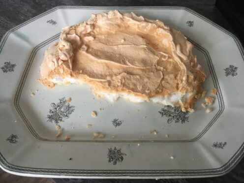 Half of Fiona's meringue remained unscathed - or did it?