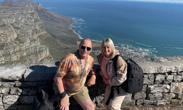 Bill and Alison Donald at the top of Table Mountain, Cape Town.