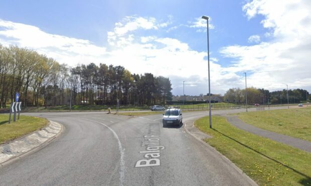 The incident took place at Balgillo Roundabout on the A92 Arbroath Road in Broughty Ferry.