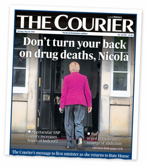 The Courier's front page on drug deaths.