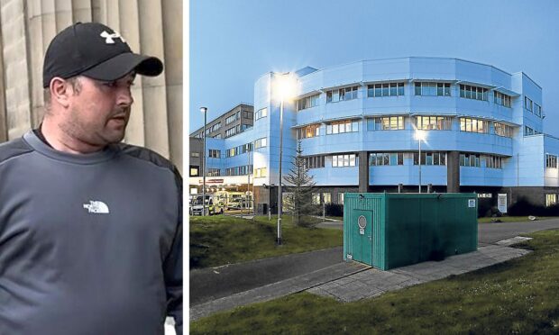 Craig Lettice made the threat during a fracas at Ninewells Hospital.