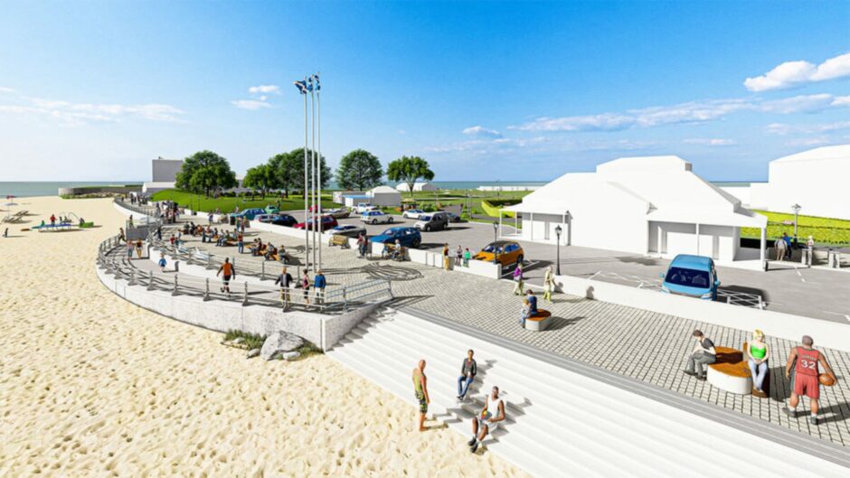 A rendering of the new cycle path at Broughty Ferry beach.