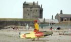 A lifeguard on duty at Broughty Ferry beach on Tuesday, before the incident unfolded.