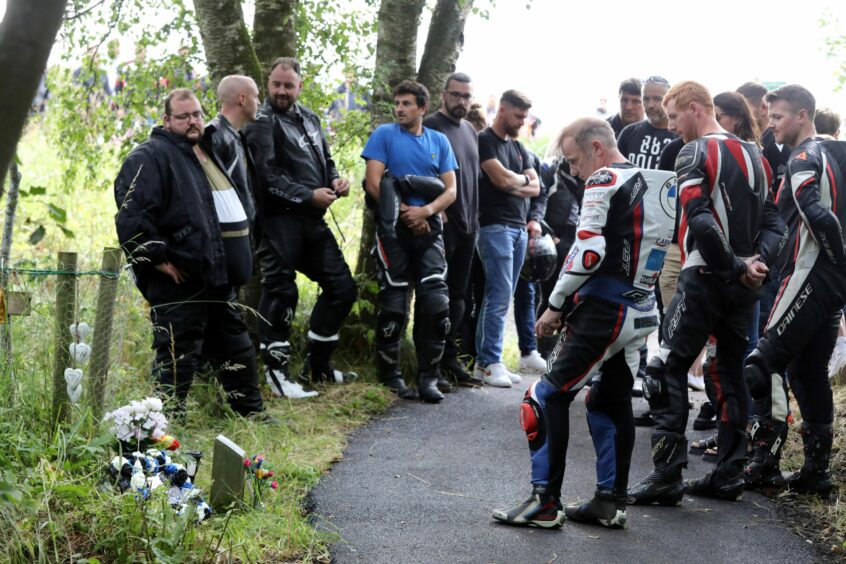 Bikers pay tribute at Kinnordy Loch in 2022.