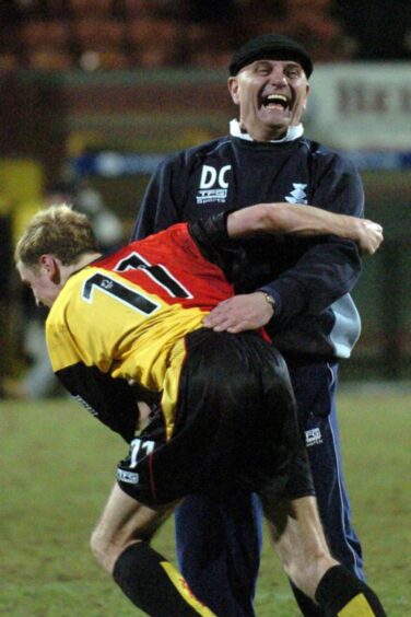 Adam Strachan with then-boss Dick Campbell during their time at Partick Thistle.