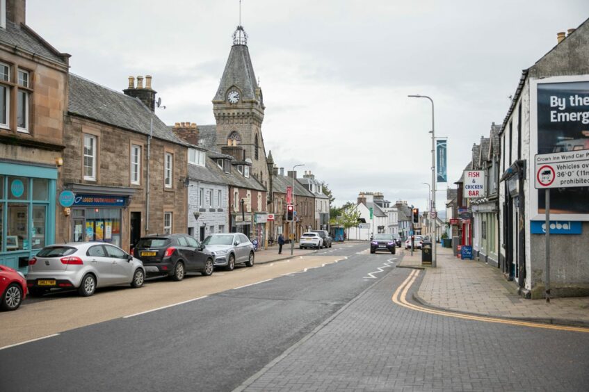 General view of Auchterarder High Street.