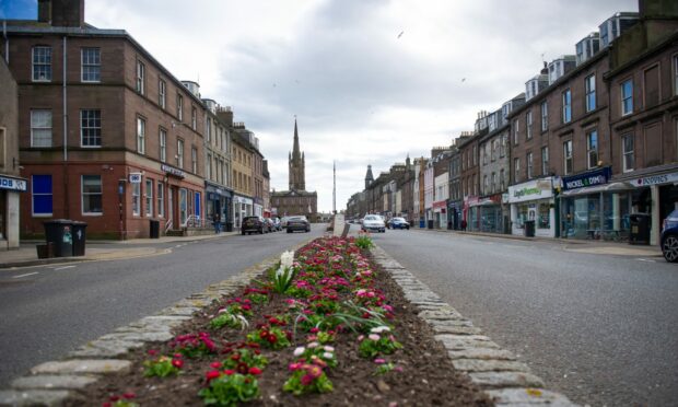 Police attended the scene on Montrose's High Street.