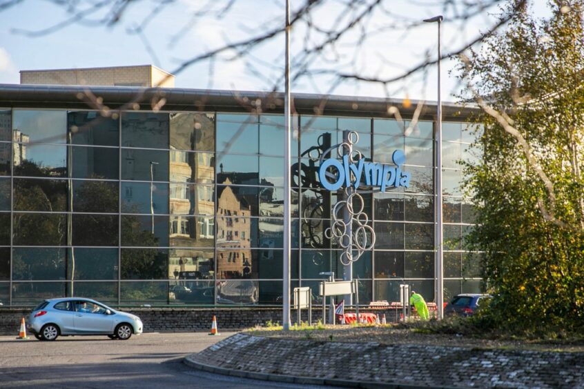 Photo shows exterior of Olympia Leisure Pool in Dundee.