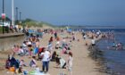 Crowds at Broughty Ferry Beach.