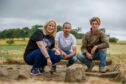 Local pupils and students are invited to visit the Fife archaeological project. Reporter Debbie Clarke is pictured with Joe Lippitt (project supervisor) and Erik Crnkovich (Principal Investigator). Pic: Kenny Smith/ DCT Media