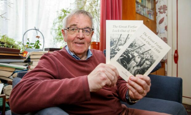Author David Potter with his new book, The Great Forfar Lock-out of 1889.