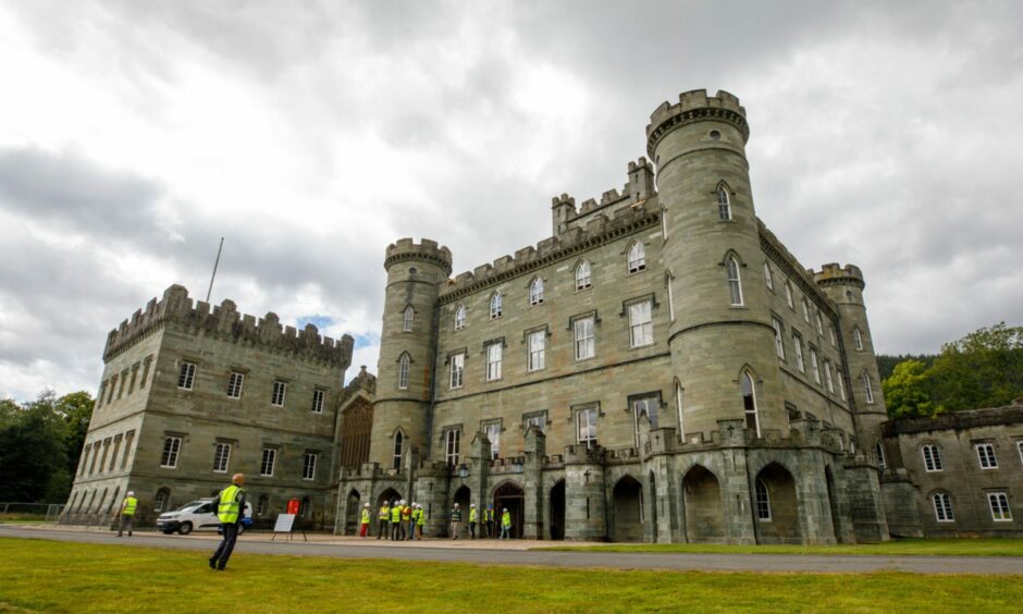 Exterior shot of Taymouth Castle.