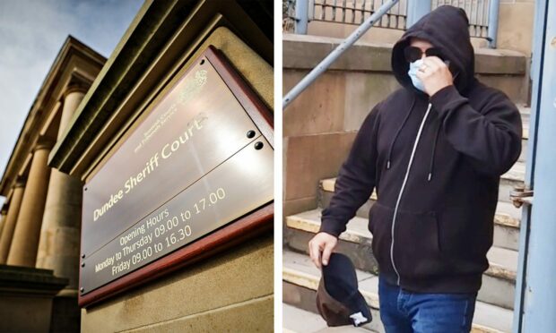 Kevin Proctor leaves Dundee Sheriff Court.