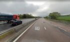 Site of roadworks on the M90 near Perth