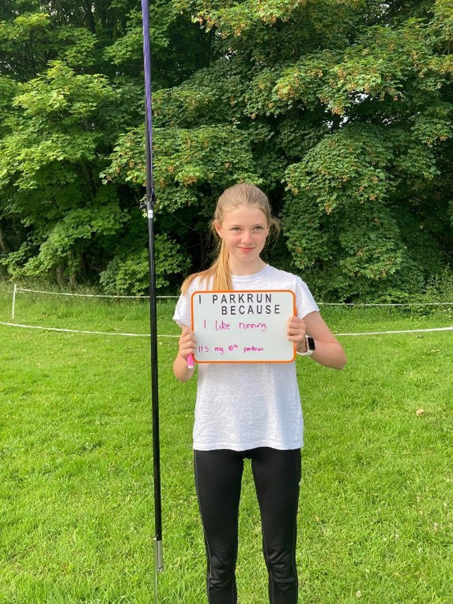 Eilidh Bisset completed her 10th parkrun at Forfar. Supplied by Forfar parkrun.