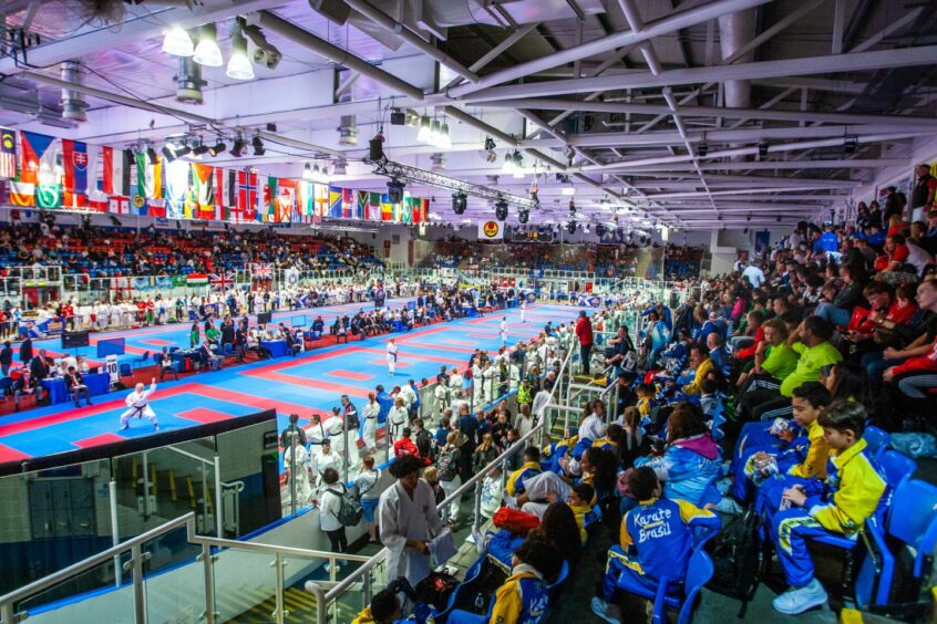 Dundee Ice Arena hosting the world karate championships in 2018. 