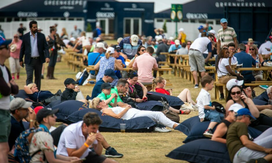 Relaxing at The Open Championship at the Old Course