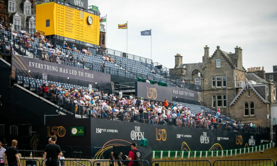 Watching the Open Championship at the Old Course.