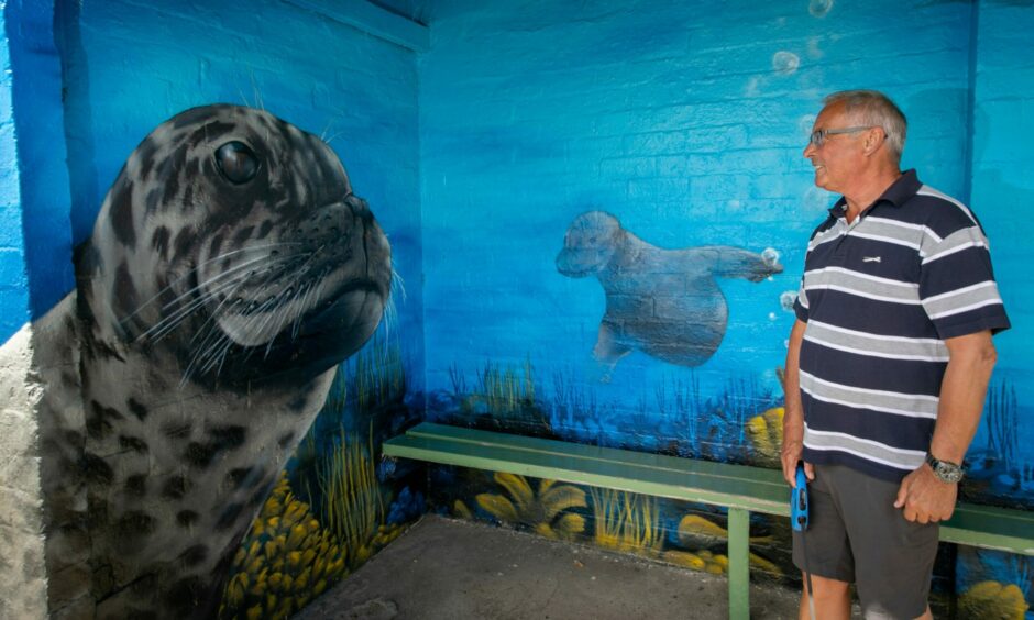 A huge seal is a great addition to Paco Graff Pittenweem murals.
