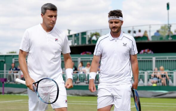 Jonny O'Mara (right) and Ken Skupski are out of Wimbledon.