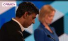 Rishi Sunak and Liz Truss - last two standing in the Conservative party leadership contest. Jeff Overs/BBC/PA Wire.