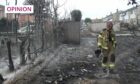 Firefighters in Maltby after a fire started on scrubland before spreading to outbuildings, fences and homes.  South Yorkshire Fire/Twitter/PA Wire.
