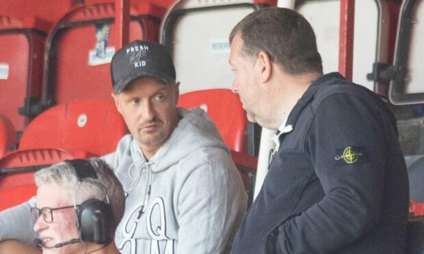 Former Dundee man Leigh Griffiths was in the stands to watch his old team.
