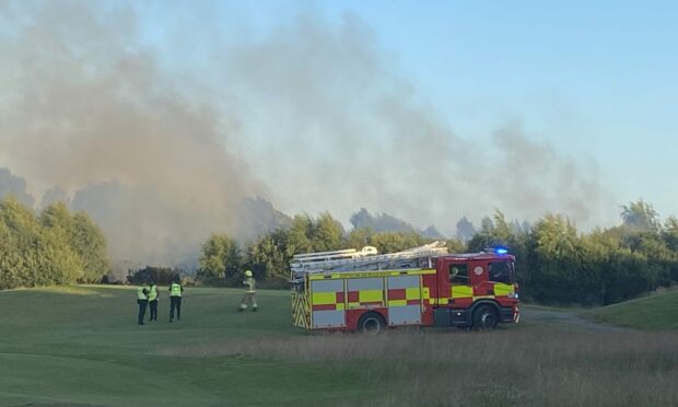 Gorse bushes were set on fire at Carnoustie Links.